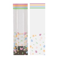 Sachets pour friandises à motifs fleurs et oeufs - 10 unités