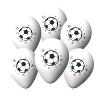Ballons de football en latex 23 cm - 6 unités