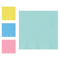 Serviettes de table aux couleurs pastel 16,5 x 16,5 cm - 30 pcs.