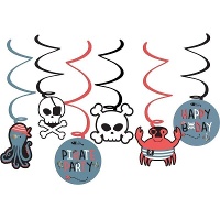 Pendentifs décoratifs de Crâne Pirate - 6 pièces