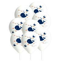 Petite Baleine Ballons en latex 27 cm - 8 pcs.