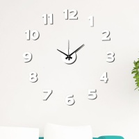 Horloge murale adhésive blanche de 50 cm - DCasa