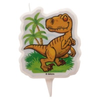 Bougie dinosaure 2D 7,5 cm - 1 pièce