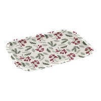 Plateau de 40 x 28,5 cm en métal de baies de Noël