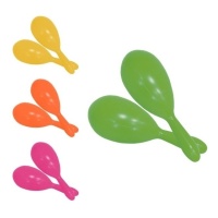 Maracas de couleures assorties 19 cm - 2 pièces