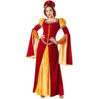 Costume d'époque médiévale or et marron pour femme