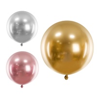 Ballon géant en latex de couleur métallique 60 cm - PartyDeco - 1 unité