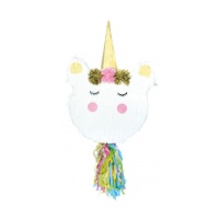 Piñata 3D tête de licorne 77 x 34,5 x 20 cm