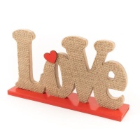 Figurine de table en bois Love