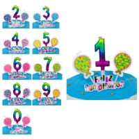 Set de bougies numérotées avec ballons et panneau - 4 pcs.