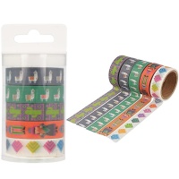 Alpaca party washi tapes set 5 m - 5 unités