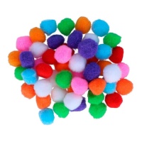 Pom-poms colorés en polypropylène 2,5 cm - Innspiro - 50 pcs.