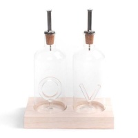 Burette d'huile et de vinaigre de 350 ml avec support