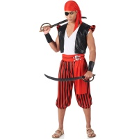 Costume de pirate avec pantalon rayé pour homme