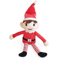Peluche d'elfe rouge et blanc de 25 cm