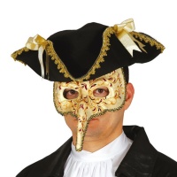 Masque vénitien décoré d'un nez pointu