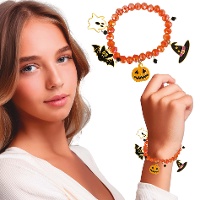 Bracelet d'Halloween avec figures orange