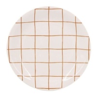 Assiette à damier jaune de 19 cm