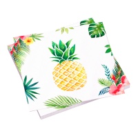 Serviettes de table ananas hawaïen 16,5 cm - 20 pcs.
