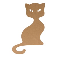 Silhouette MDF 25 cm : Chat assis