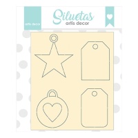 Etiquette chipboard - Artis decor - 4 pcs.