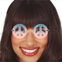 Lunettes hippie roses et bleues