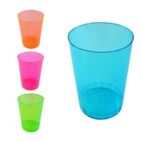 Gobelets en plastique larges de 370 ml de couleur néon - 4 unités