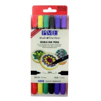 Set de stylos à encre comestible avec double pointe colorée - PME - 6 pcs.