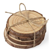 Sous-verres en bois de pin naturel - 4 unités