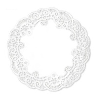 Napperon rond en papier blanc de 41 cm - 5 pcs.