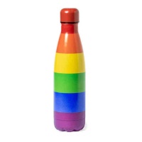 Bouteille avec drapeau arc-en-ciel