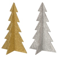 Sapin de Noël pailleté 19 cm - 1 unité