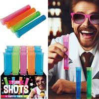 Tubes à shots colorés assortis 13 cm - lot de 15 pièces