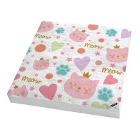 Serviettes de table Princesse Chat 16,5 x 16,5 cm - 20 pcs.