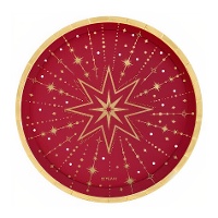 Assiettes de 17 cm Étoile Joyeux Noël - 6 unités