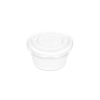 Casserole en plastique blanc de 60 ml avec couvercle - 10 pcs.