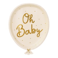 Assiettes ballons Oh baby 17,5 x 22 cm - 6 pcs.