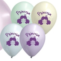 Ballons latex princesse couleurs assorties 30 cm - Ballons Clown - 25 unités