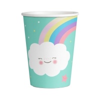 Tasses à nuages arc-en-ciel 250 ml - 8 pcs.