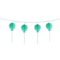 Guirlande de ballons alvéolés turquoise 1,80 m