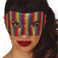 Masque à paillettes multicolore