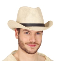 Chapeau de cow-boy en paille de 56 cm