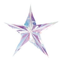 Pendentif étoile irisée 3D décorative 39 cm