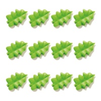 Figurines en sucre de feuilles vertes 20 g - Decora - 12 pcs.
