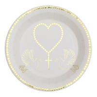 Assiettes de cérémonie de communion 22,5 cm - 11 pcs.