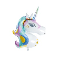 Ballon Silhouette XL Licorne Arc-en-ciel 73 x 90 cm - PartyDeco