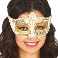 Masque vénitien plaqué or avec partition
