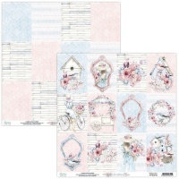 Papier scrapbooking Elodie romantique - Papiers Mintay - 1 feuille