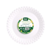 Assiettes rondes en carton biodégradable blanc de 28 cm avec bord dentelé - 25 pcs.