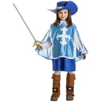 Costume de mousquetaire bleu pour filles